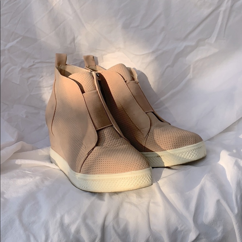 Millennial pink heeled sneakers